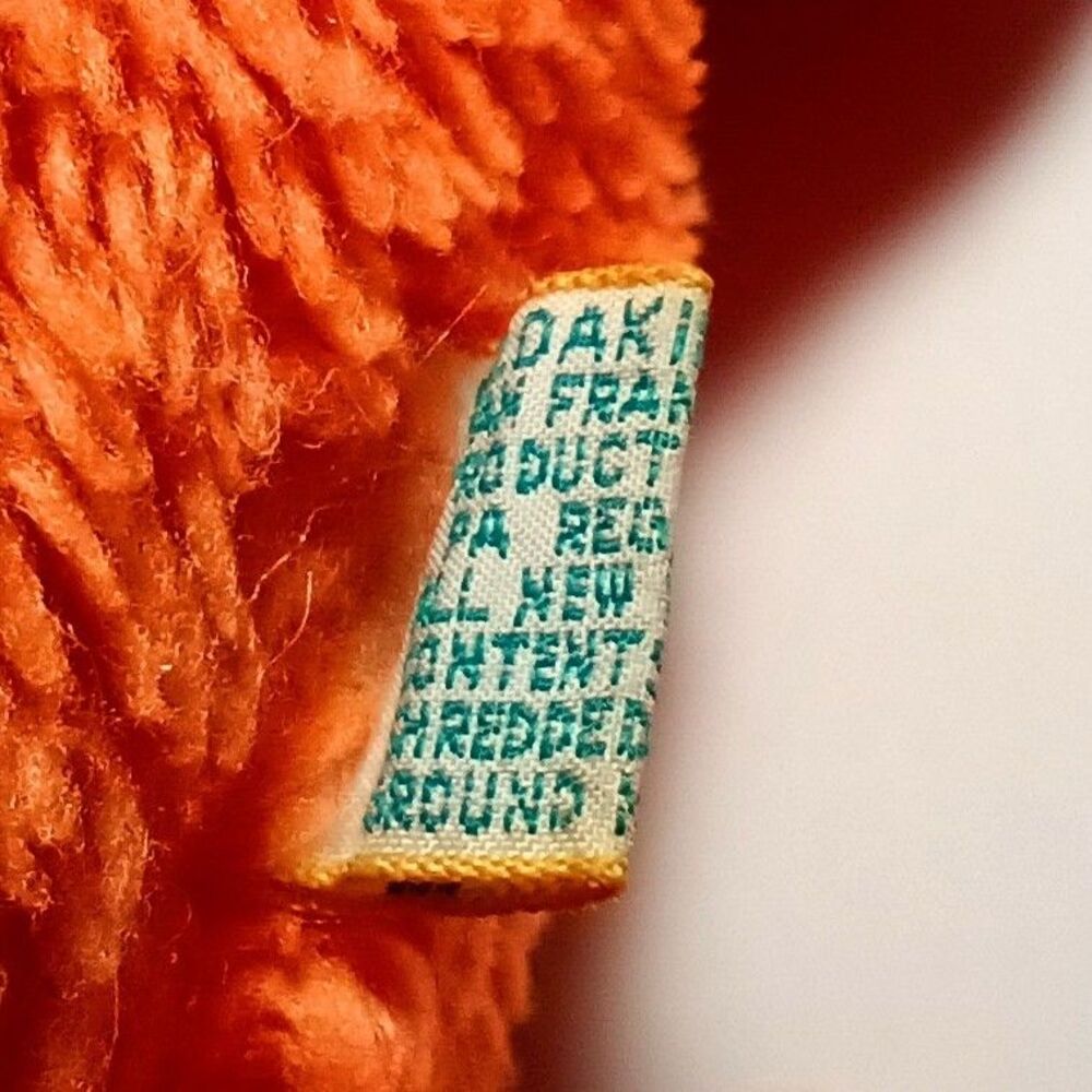 Vintage R. Dakin Rare Orange "Drooper" Puppy Dog Plush ~ Nut Shell Filling Korea - Picture 7 of 7